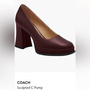 COACH heels Sculpted C Pump NWT boxed-Merlot - wine- maroon-